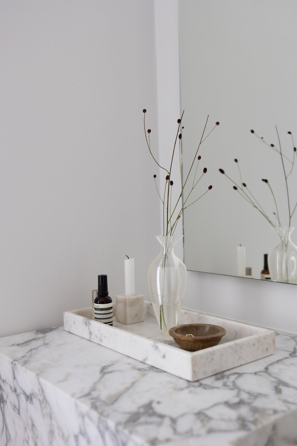 Tempus vase, Ivory - H19 cm.